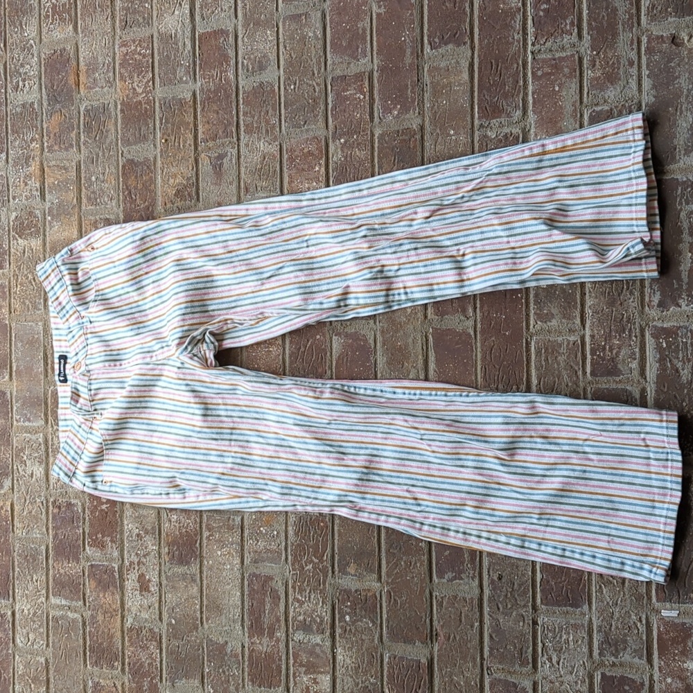Flamingo Candy Striped Pastel Retro Wide Leg Jeans